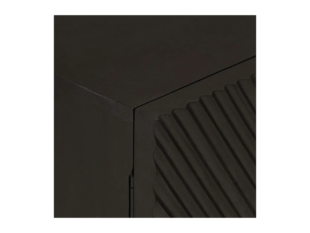 Buffet noir 55x30x76 cm bois massif de manguier et fer
