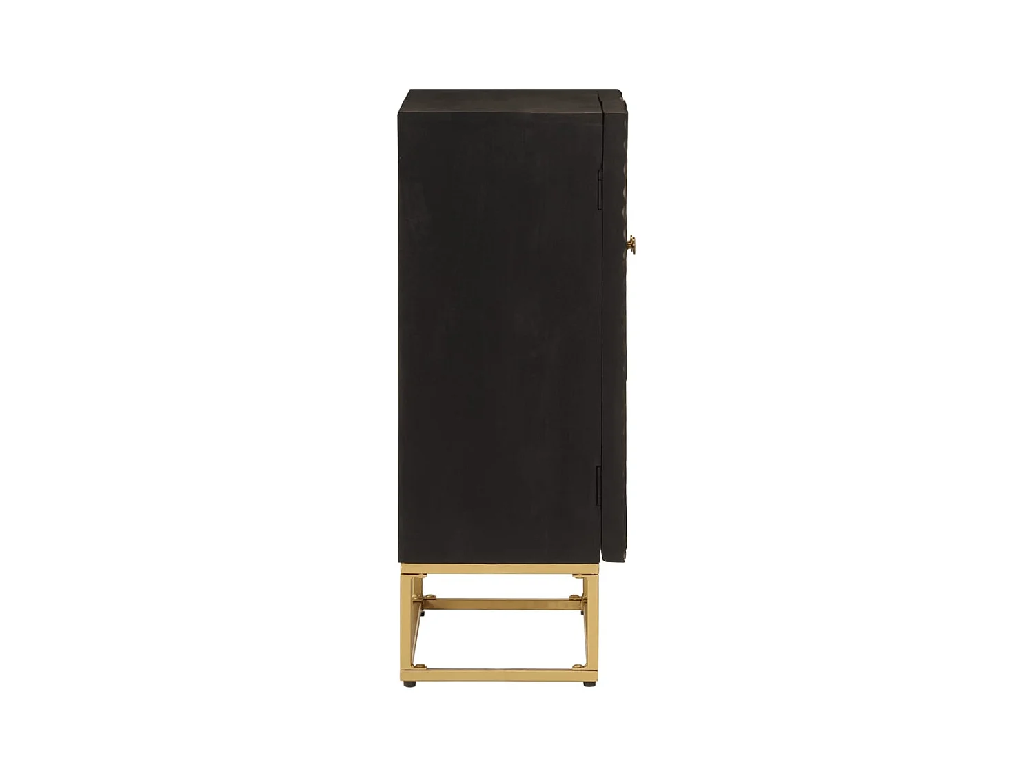 Buffet noir 55x30x76 cm bois massif de manguier et fer