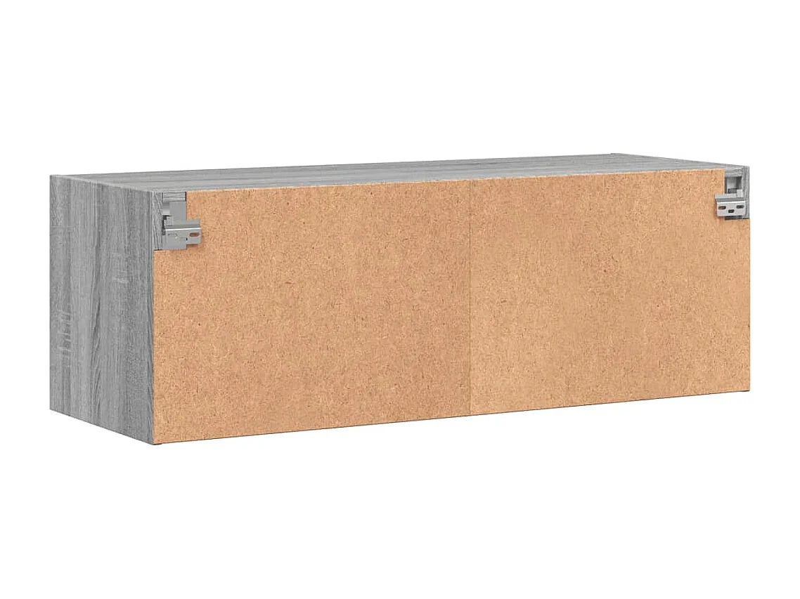 Wandschrank mit Glastüren Sonomagrau 102x37x35 cm