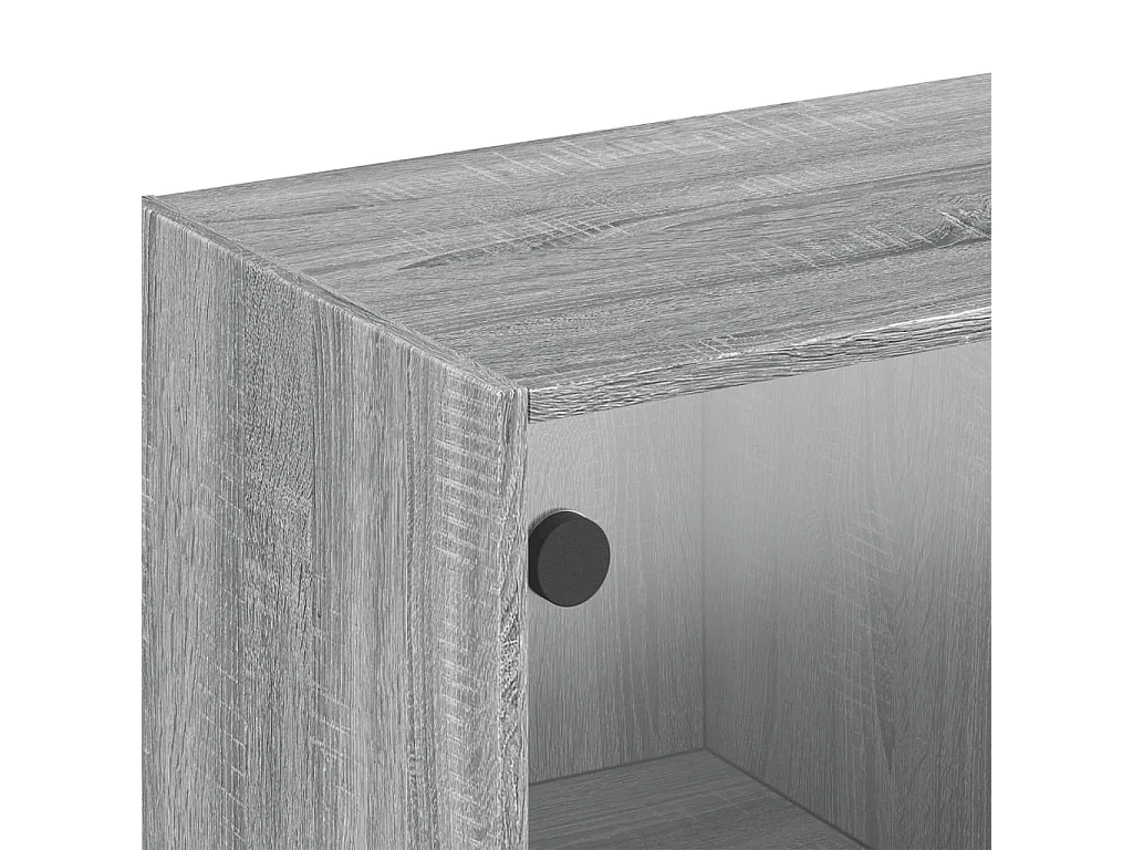 Wandschrank mit Glastüren Sonomagrau 102x37x35 cm