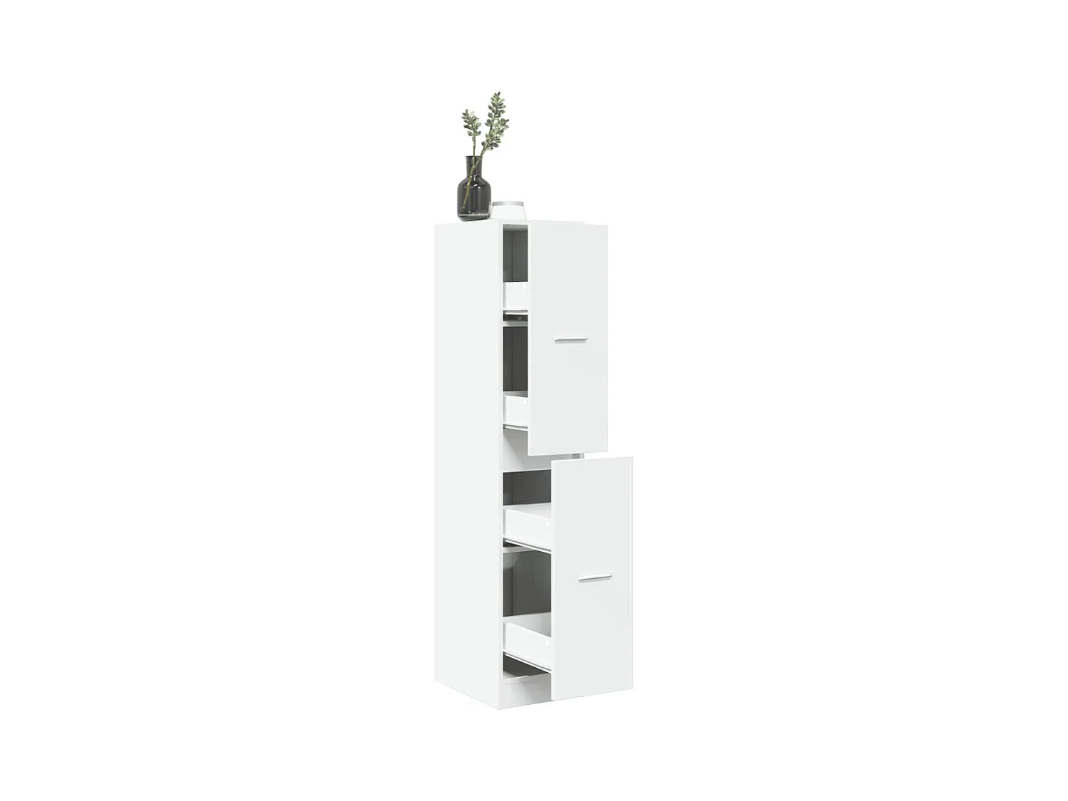 Armoire d'apothicaire blanc 30x41x144,5 cm bois d'ingénierie
