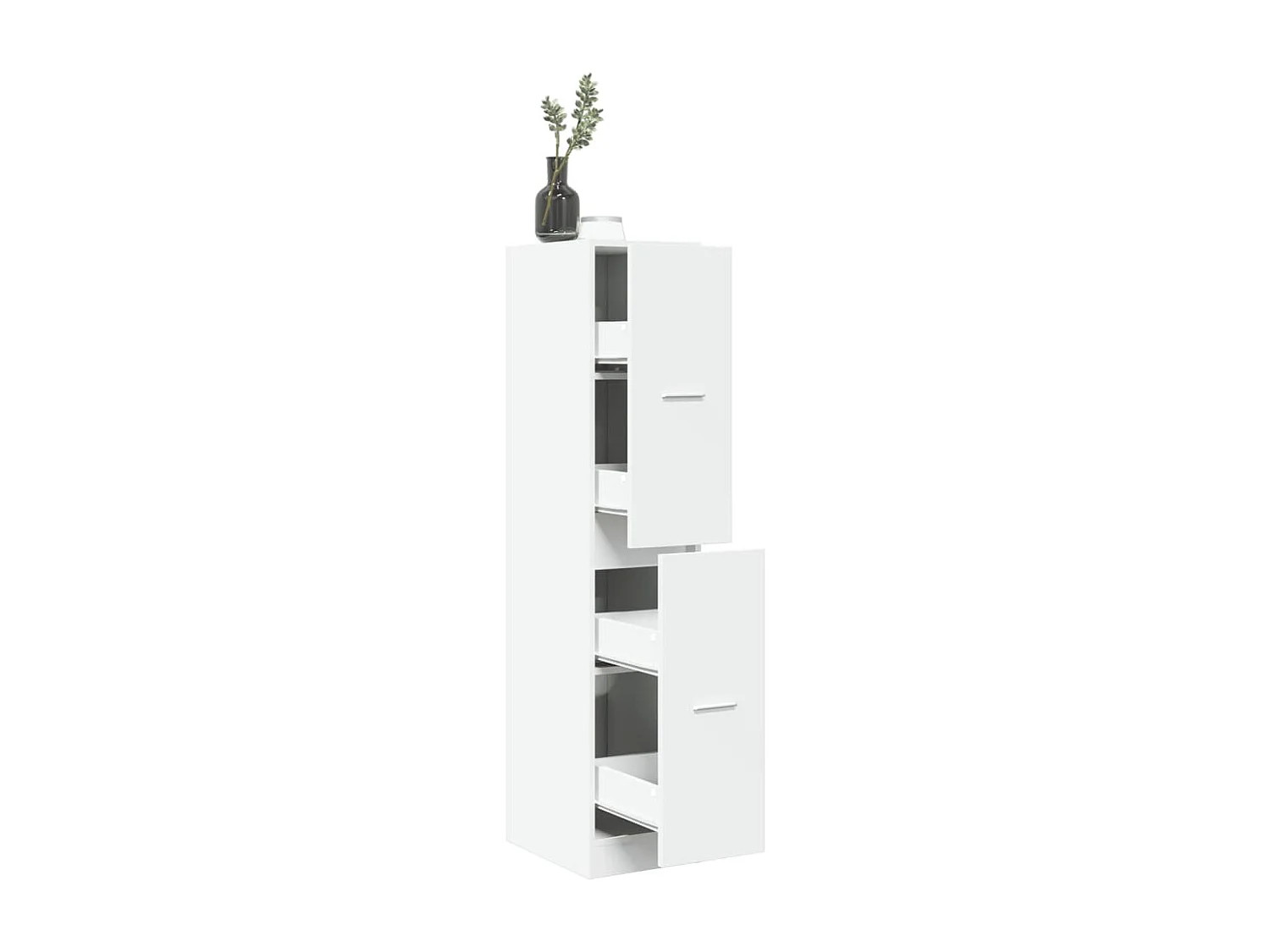 Armoire d'apothicaire blanc 30x41x144,5 cm bois d'ingénierie