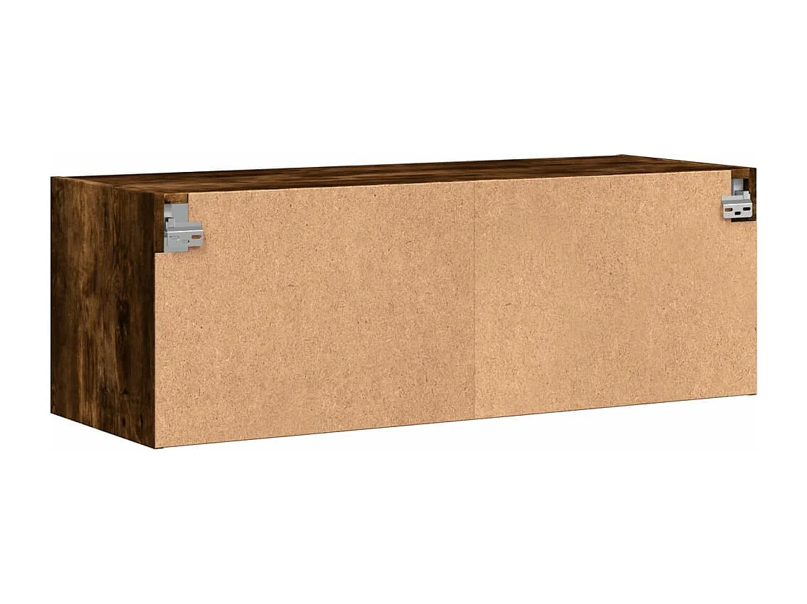 Mueble de pared con puertas de cristal de roble ahumado 102x37x35 cm