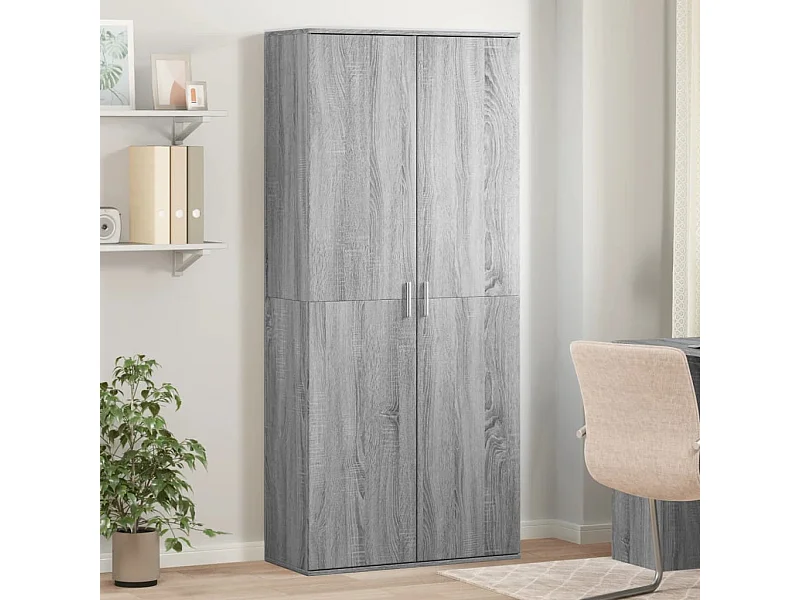 Buffet haut sonoma gris 80x35x180 cm bois d'ingénierie