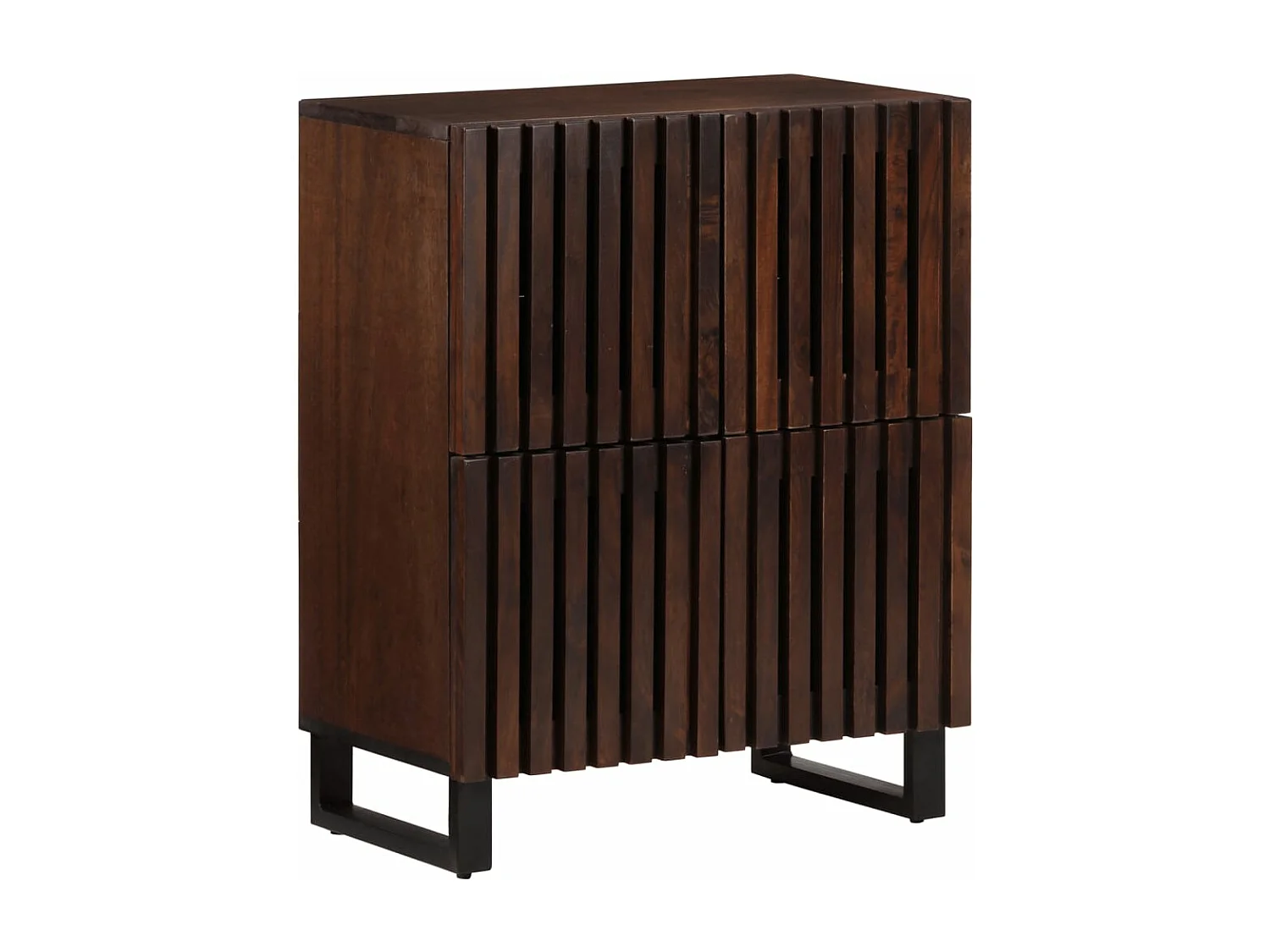 Braunes Sideboard 60x34x75 cm aus massivem Mangoholz