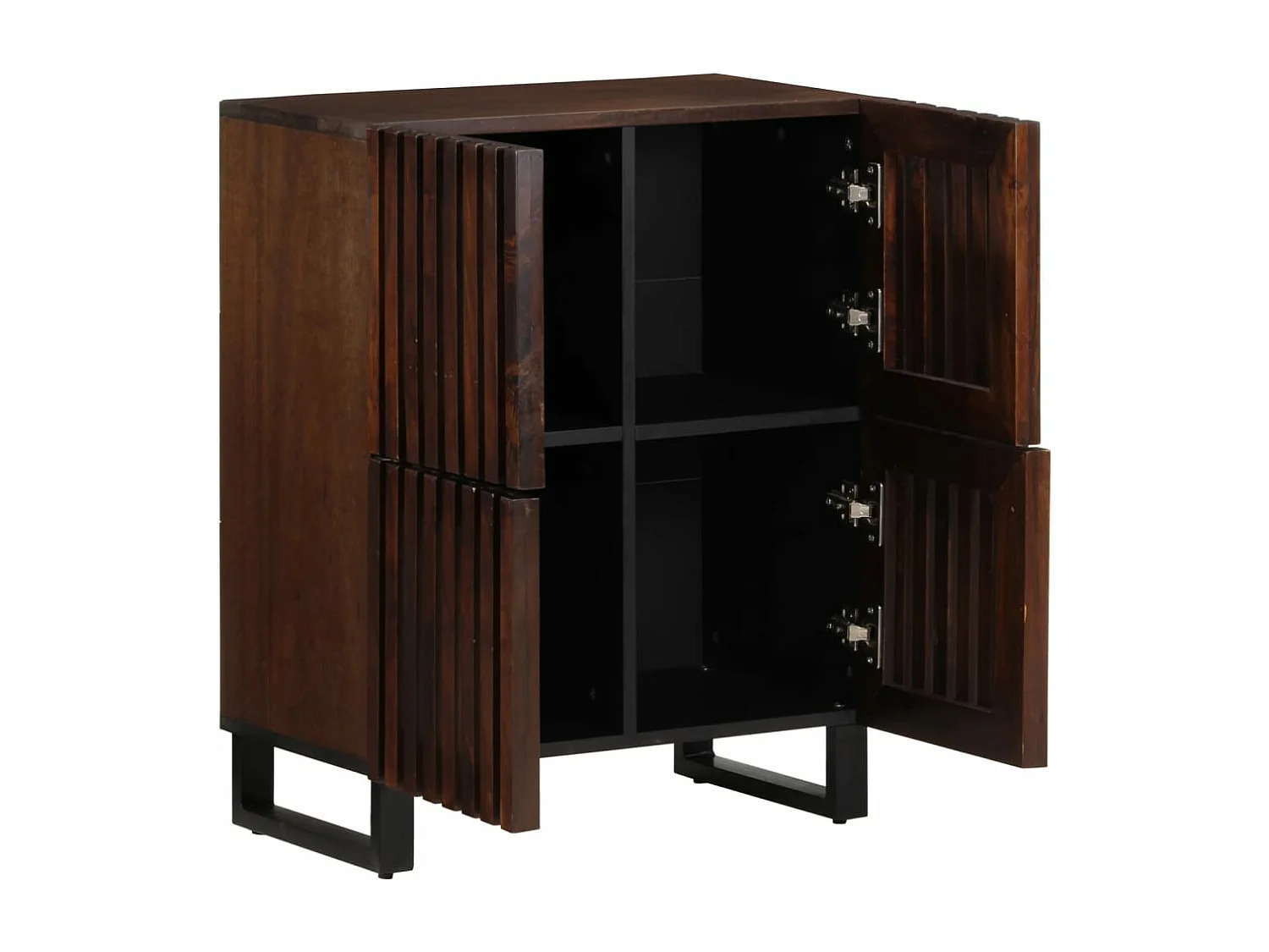 Braunes Sideboard 60x34x75 cm aus massivem Mangoholz