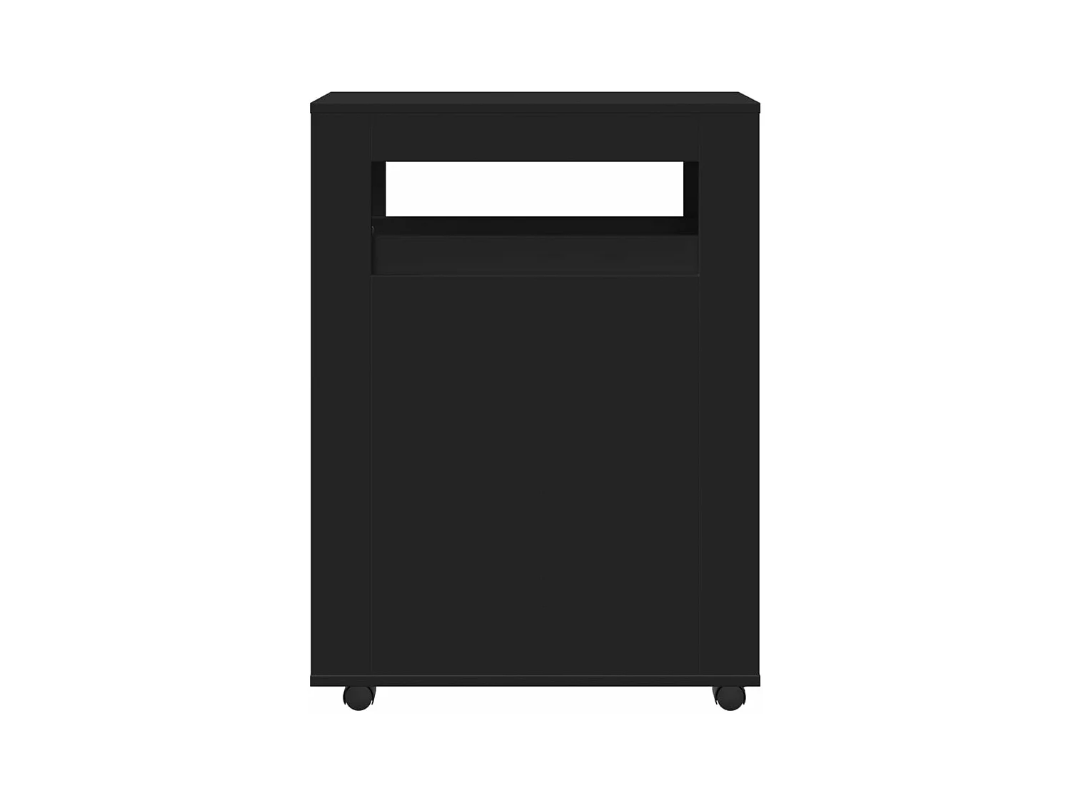 Meuble étroit de salle de bain à roulettes noir