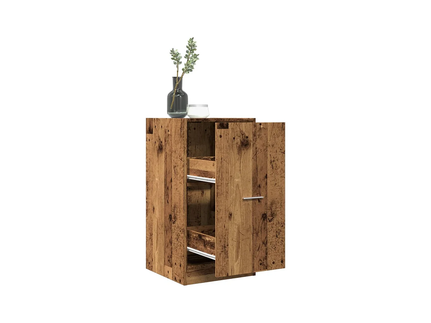 Armoire d'apothicaire vieux bois 40x41x77,5cm bois d'ingénierie