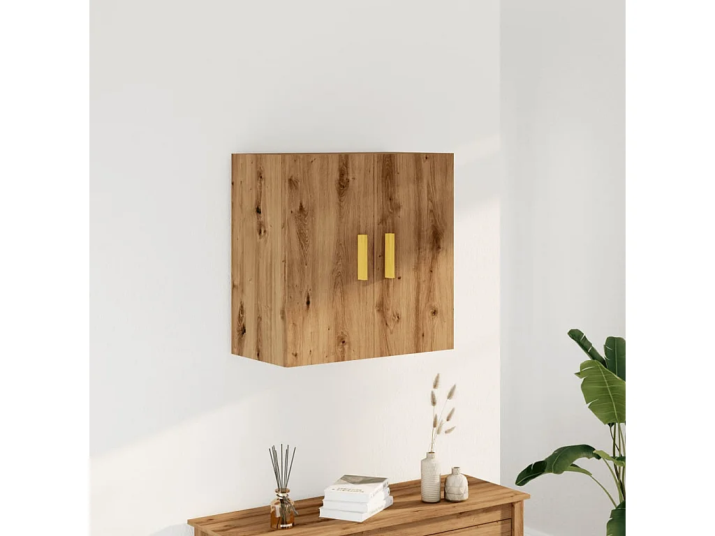 Armoire murale chêne artisanal 60x31x60 cm bois d'ingénierie