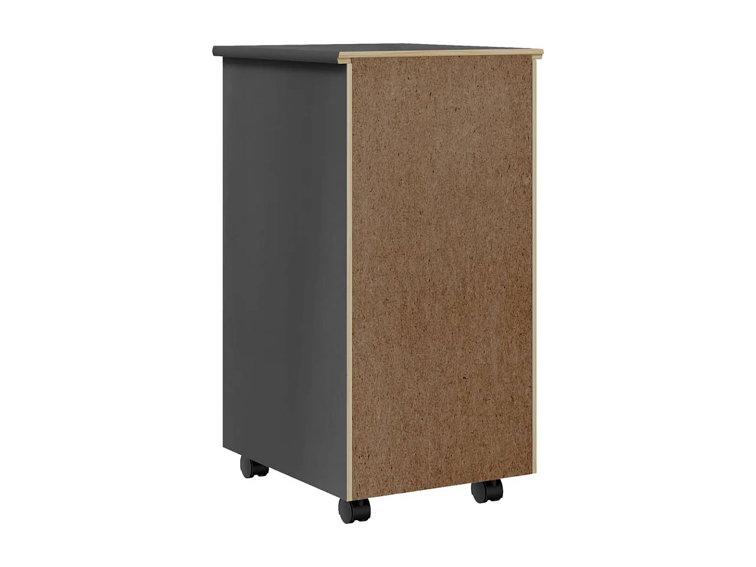 Armoire roulante avec tiroirs MOSS gris bois de pin solide