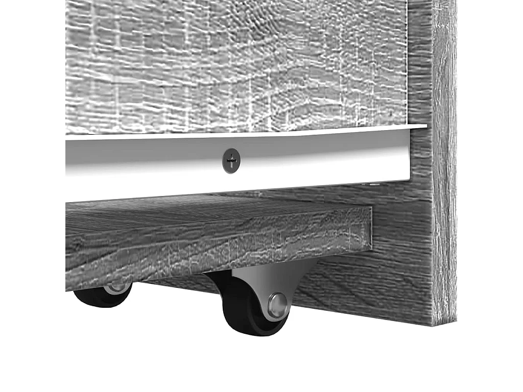 Armoire de salle de bain étroite avec roulettes sonoma gris