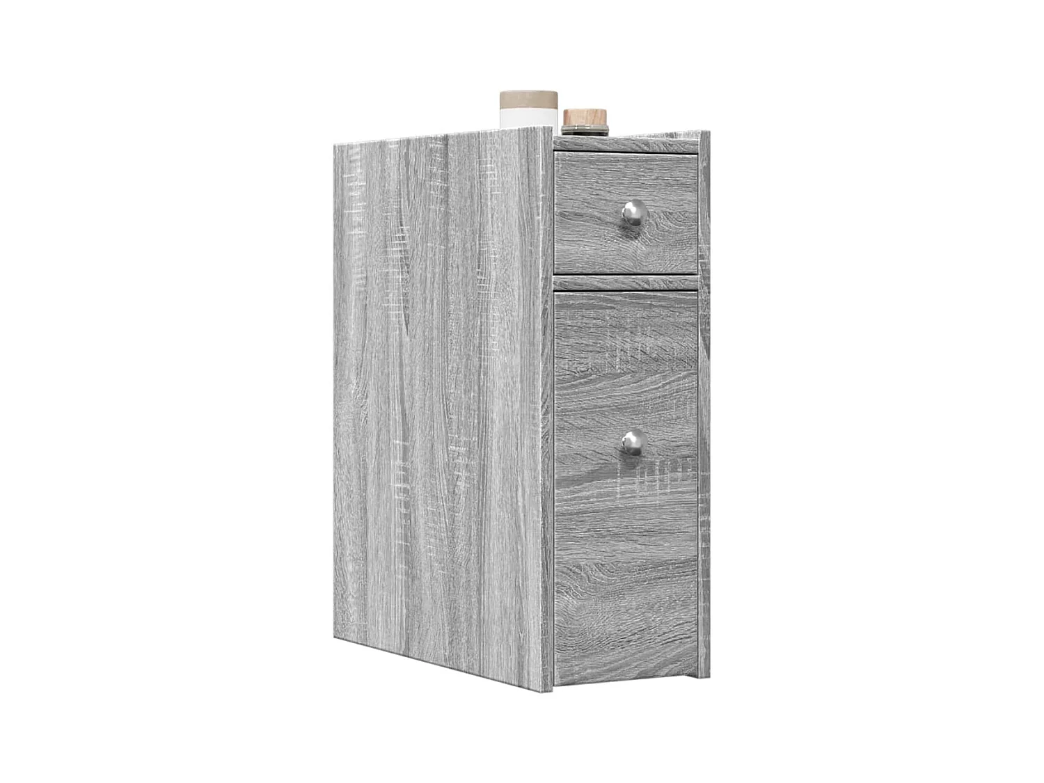 Mobile da bagno stretto con rotelle sonoma grigio