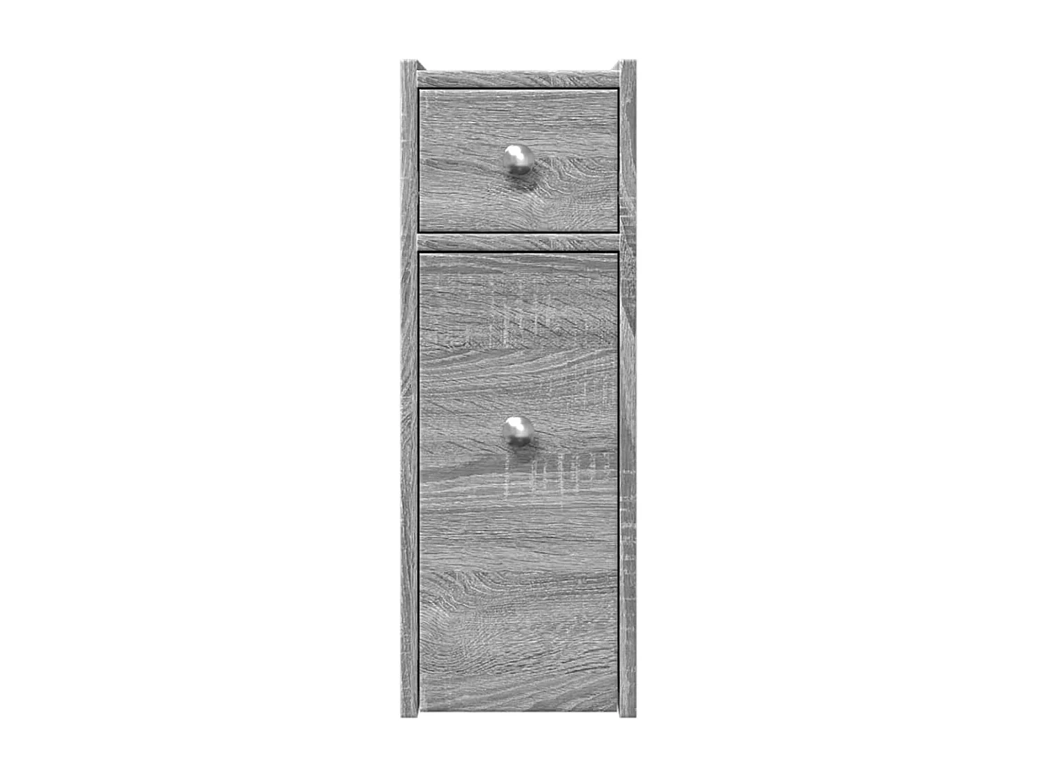 Armoire de salle de bain étroite avec roulettes sonoma gris