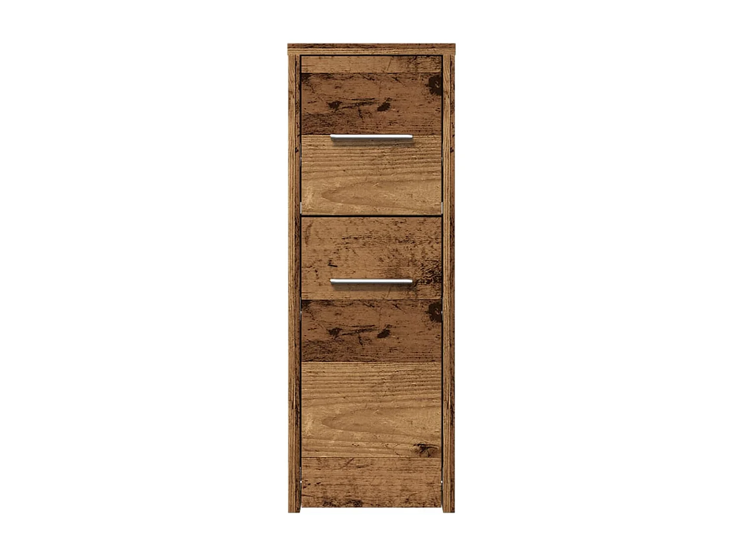 Armoire de salle de bain étroite avec roulettes vieux bois