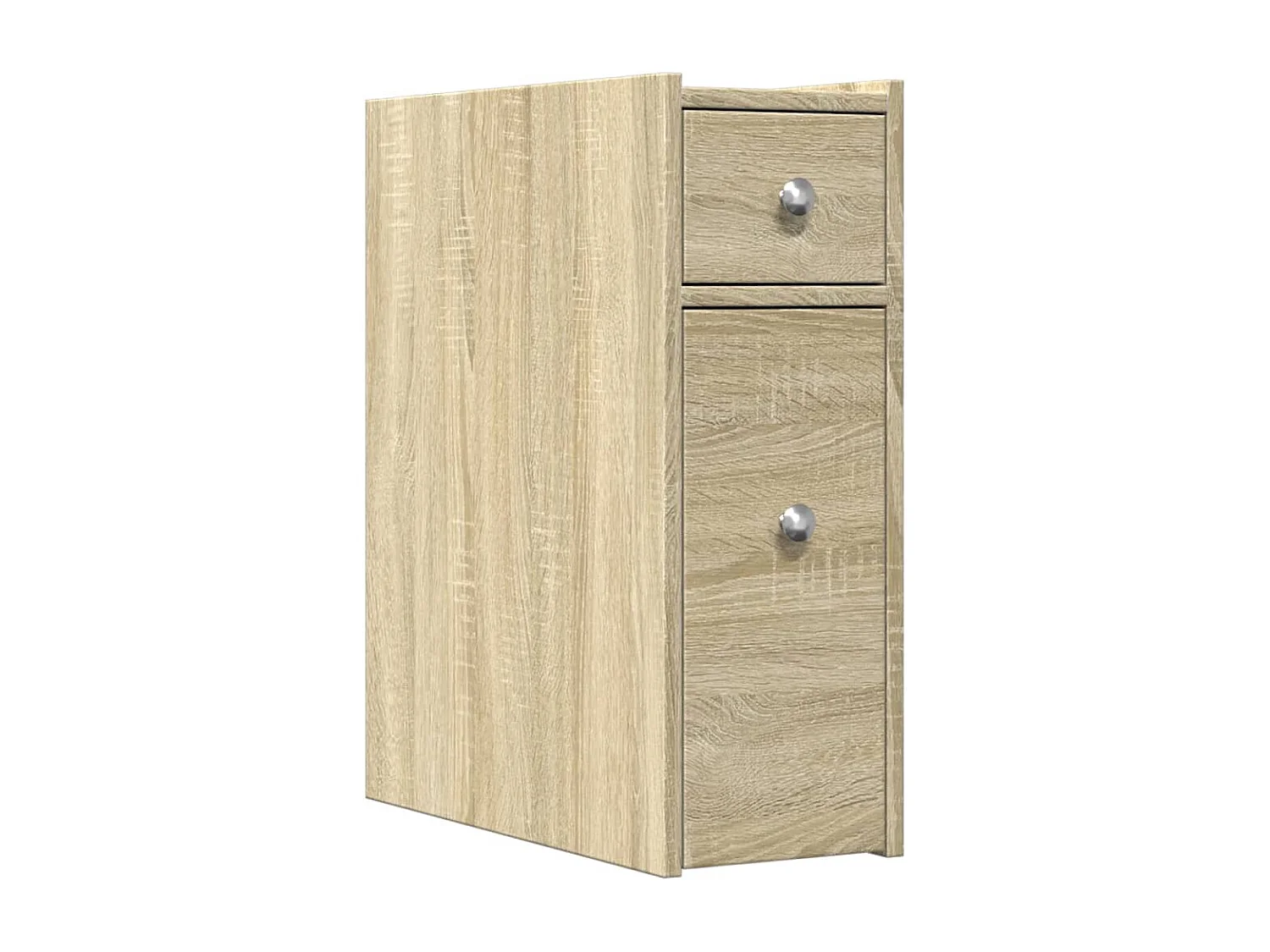 Mobile da bagno stretto con ruote rovere sonoma