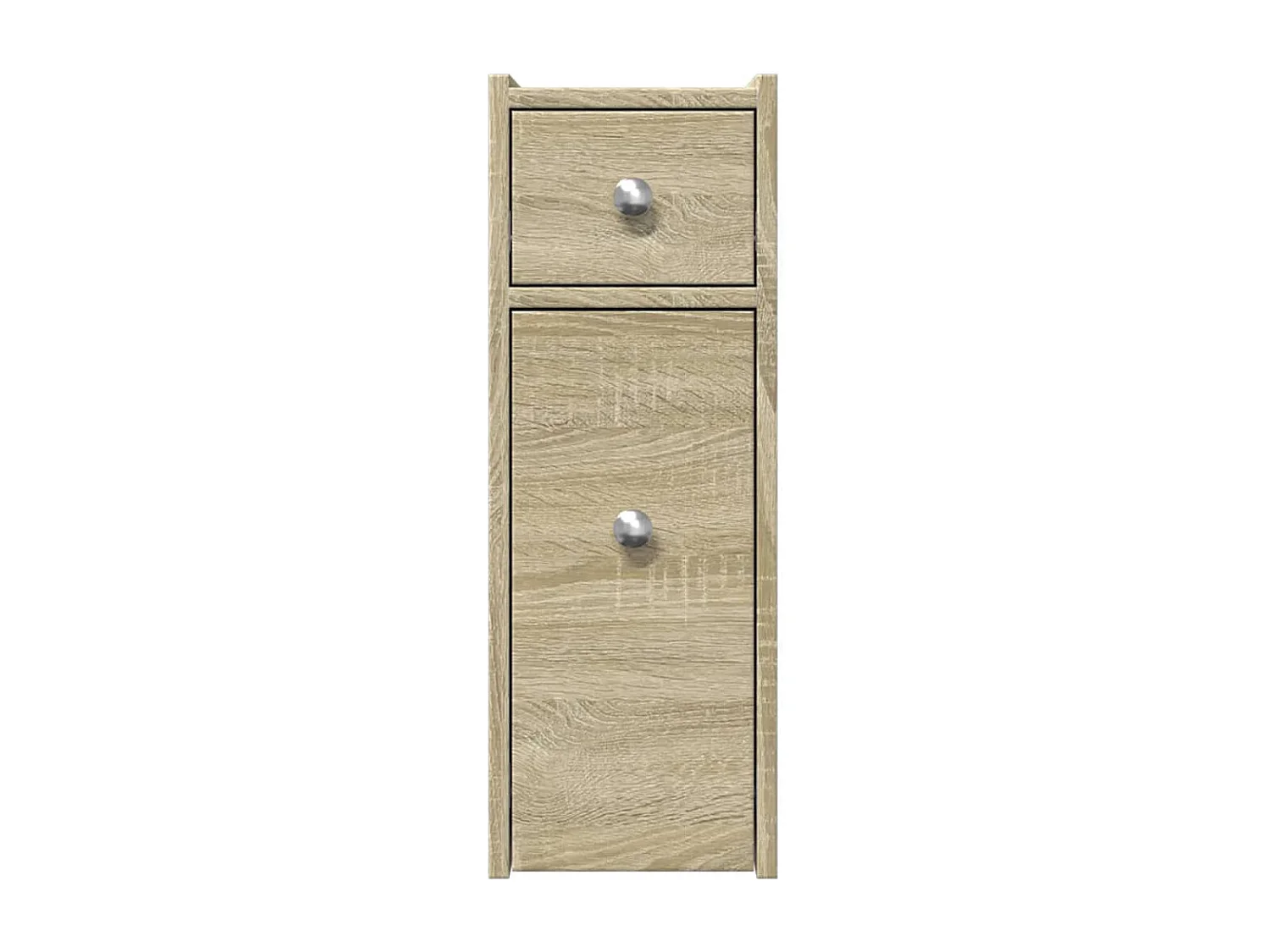 Mobile da bagno stretto con ruote rovere sonoma