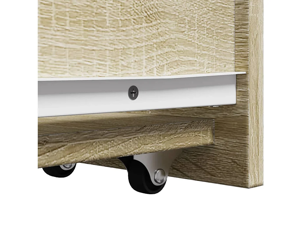 Armoire de salle de bain étroite avec roulettes chêne sonoma