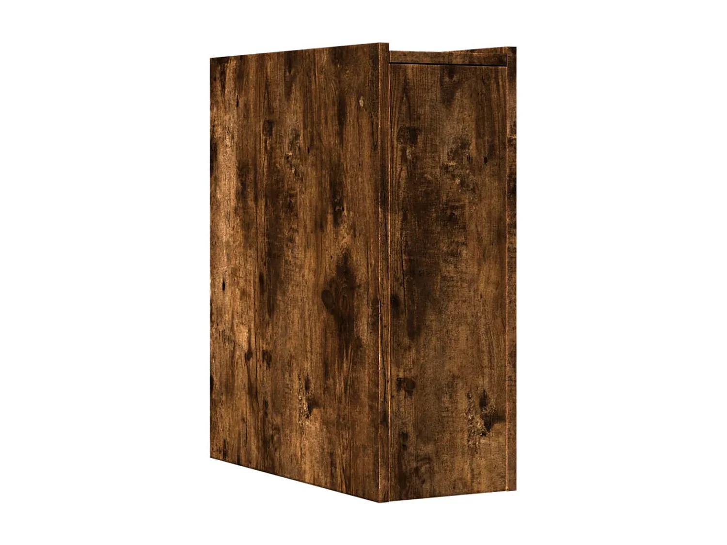 Mobile da bagno stretto con ruote in rovere affumicato