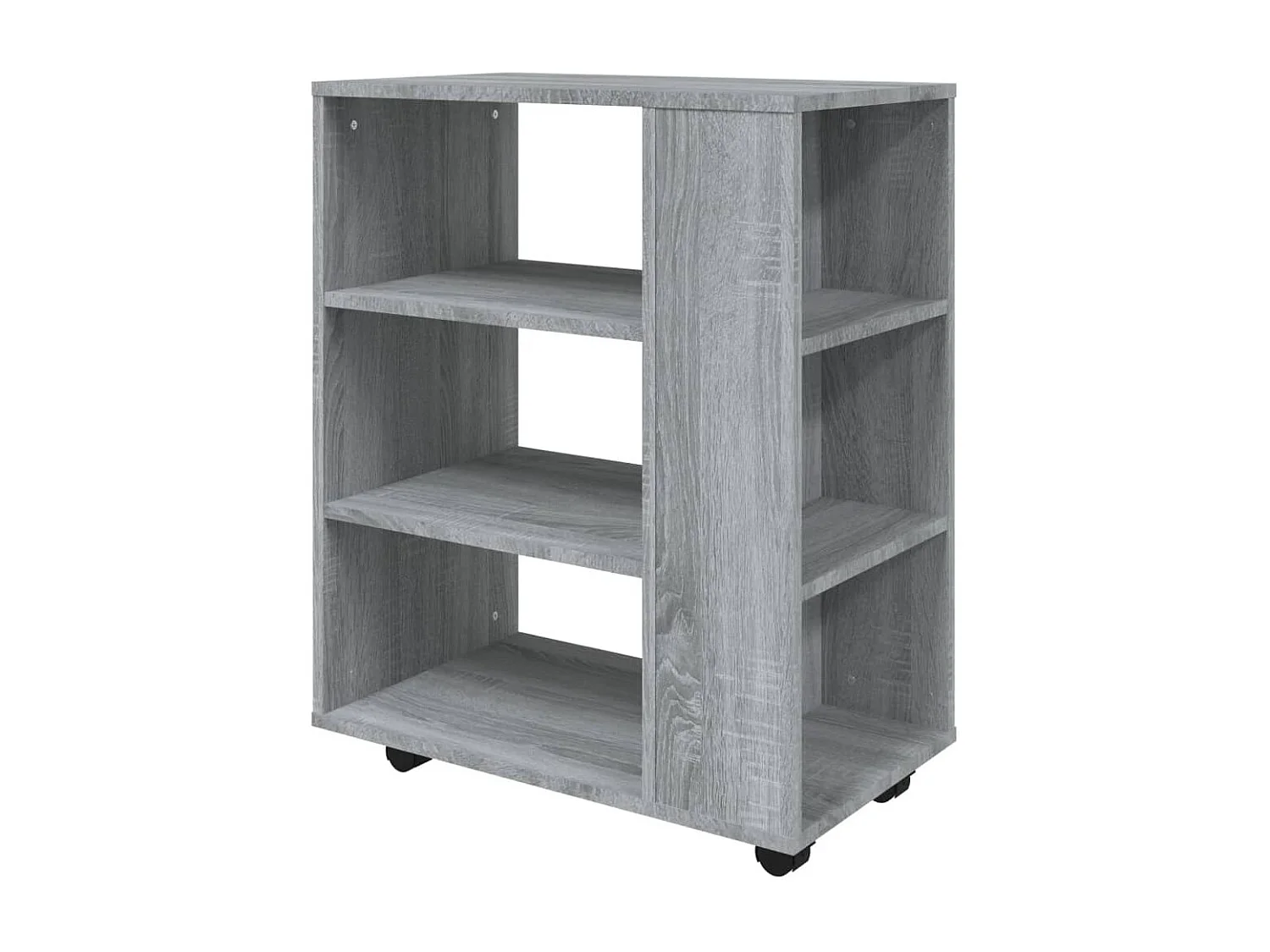 Mobile con rotelle Sonoma grigio 60x35x75 cm MDF