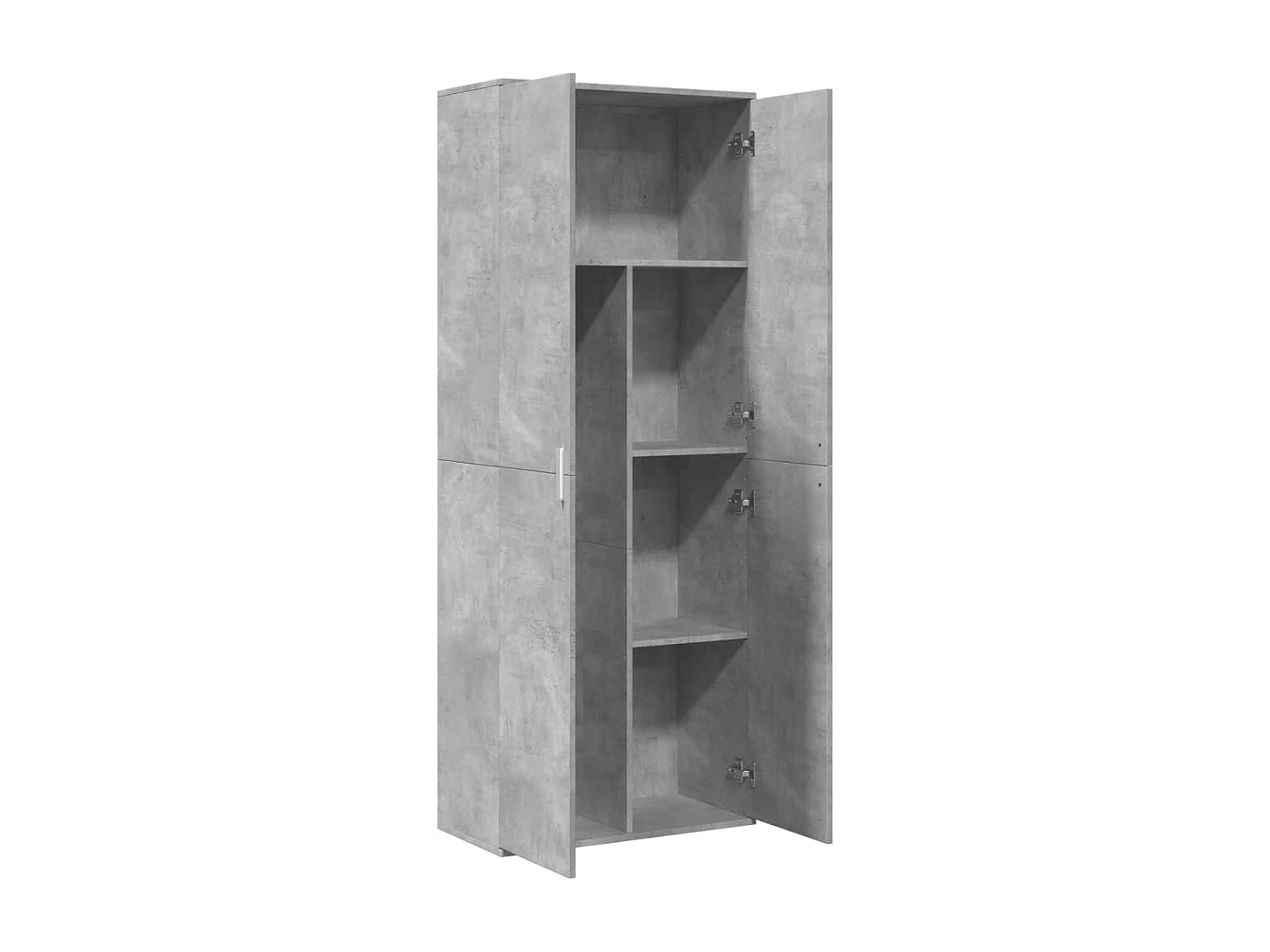 Buffet haut gris béton 70x35x180 cm bois d'ingénierie