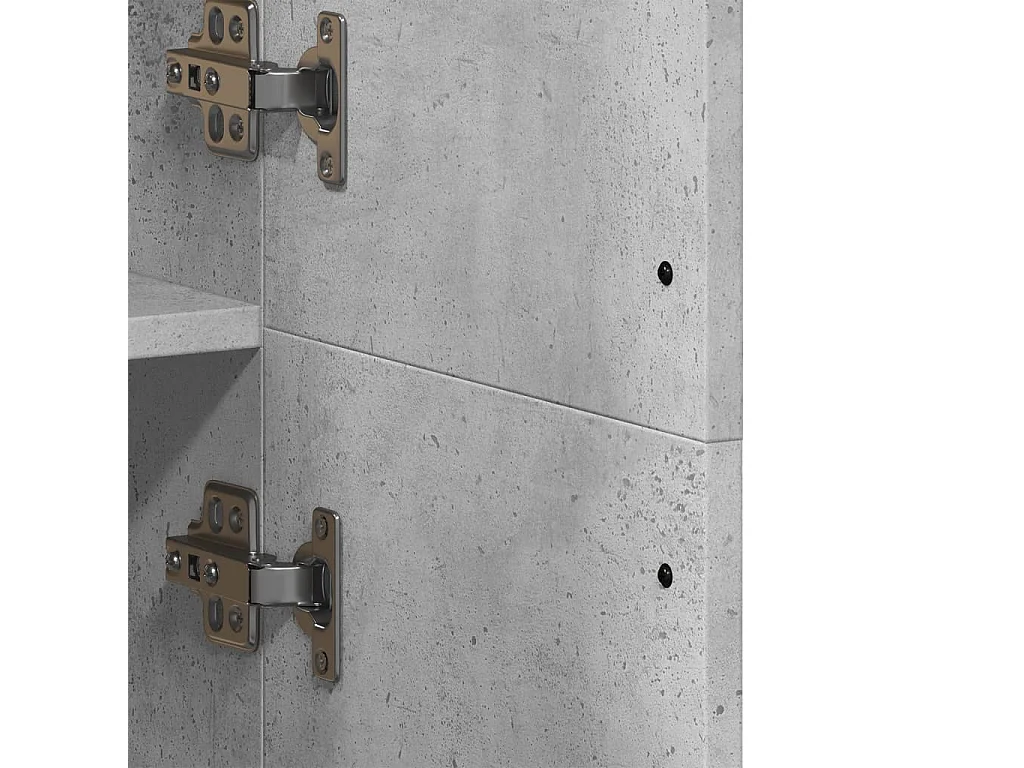 Buffet haut gris béton 70x35x180 cm bois d'ingénierie