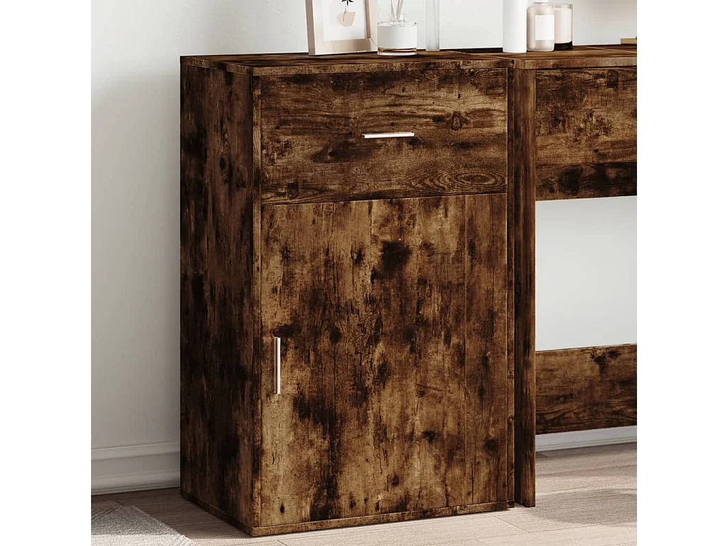 Mueble almacenaje roble ahumado 56,5x39x90 cm madera contrachapada