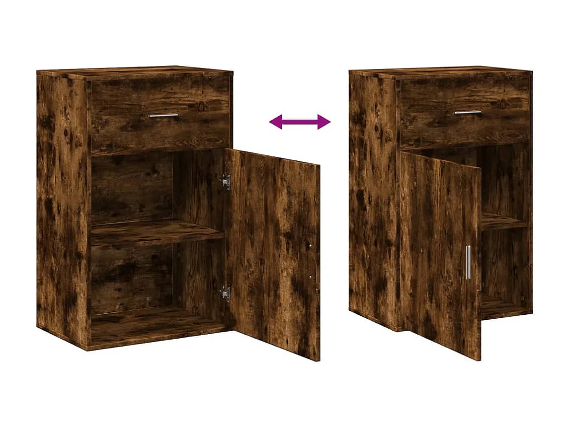 Mueble almacenaje roble ahumado 56,5x39x90 cm madera contrachapada