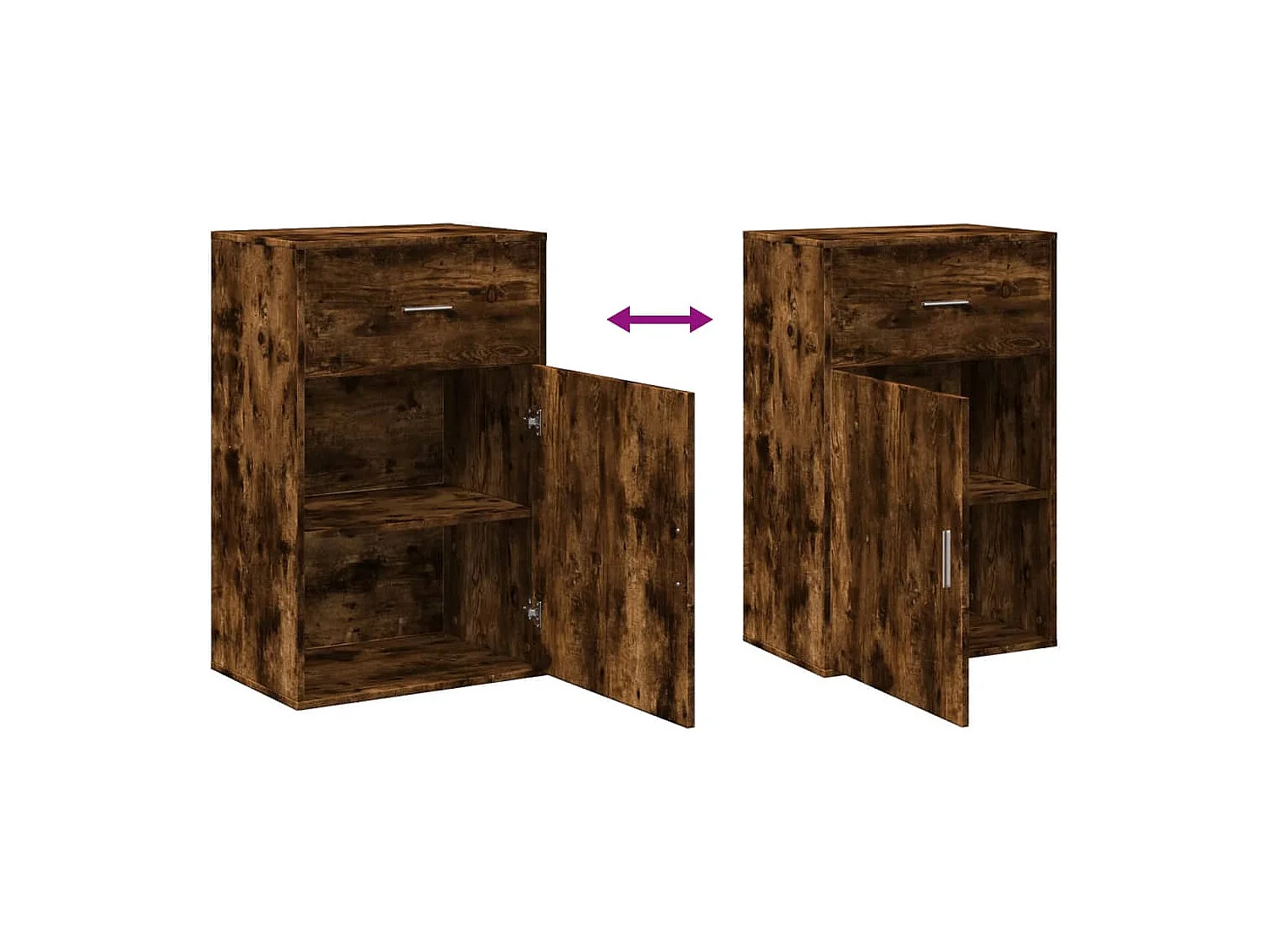 Armoire de rangement chêne fumé 56,5x39x90 cm bois d'ingénierie