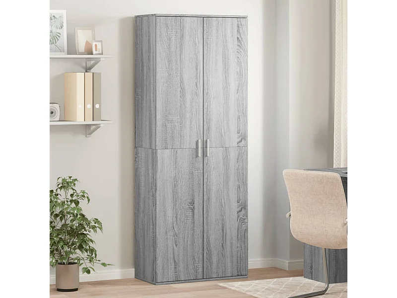 Sonoma hohes Sideboard grau 70x35x180 cm, Holzwerkstoff