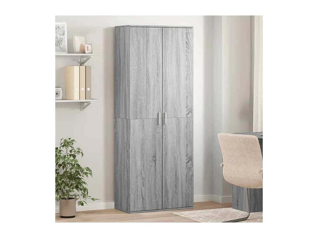 Credenza alta Sonoma grigio 70x35x180 cm in derivati del legno