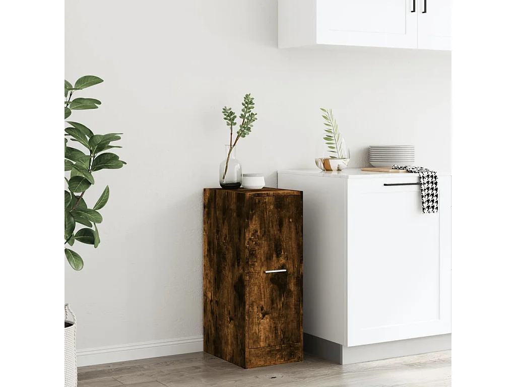 Armoire d'apothicaire chêne fumé 30x41x77,5cm bois d'ingénierie