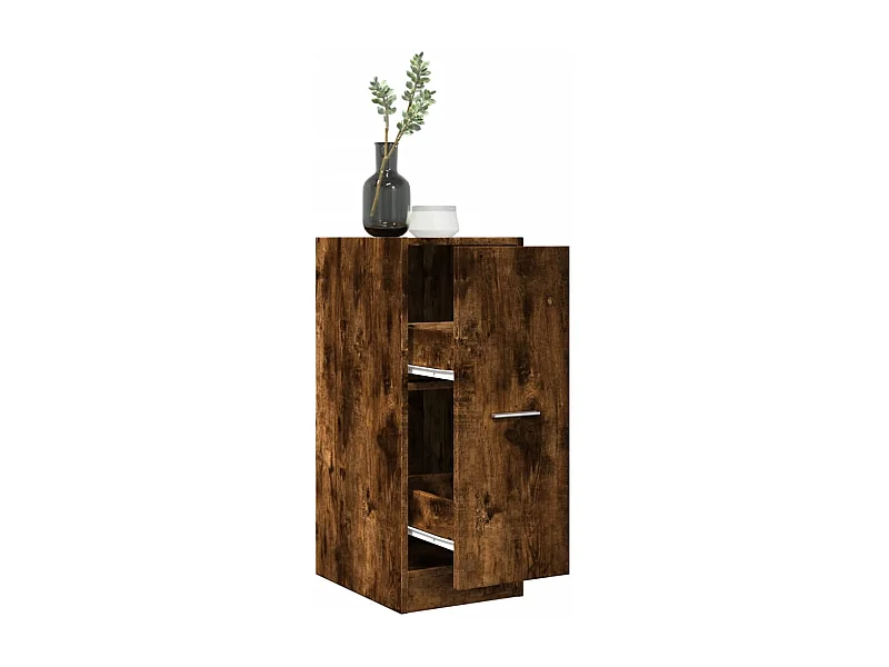 Armoire d'apothicaire chêne fumé 30x41x77,5cm bois d'ingénierie