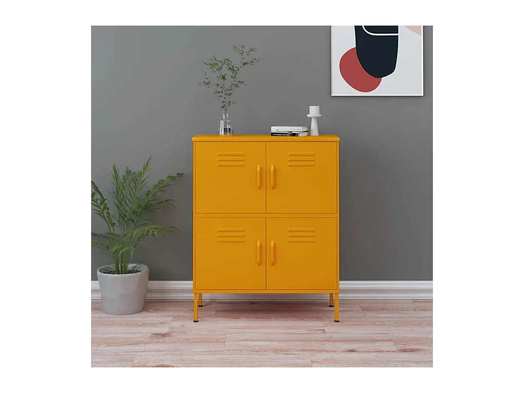 Armoire de rangement Jaune moutarde 80x35x101,5 cm Acier