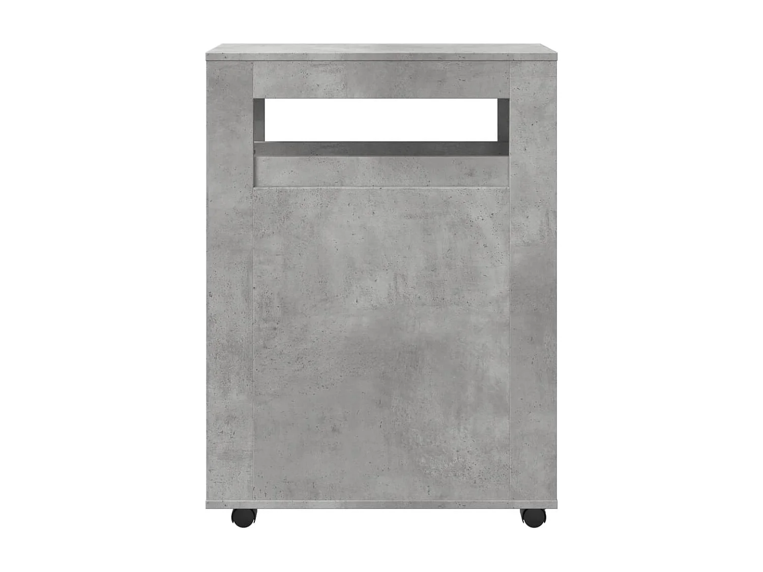 Schmale Badezimmermöbel auf Rollen in Betongrau