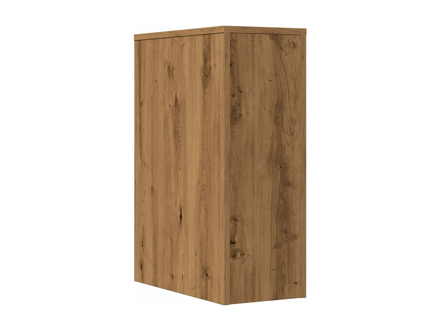 Schmaler Badezimmerschrank mit Rollen aus handgefertigter Eiche