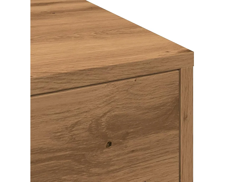 Schmaler Badezimmerschrank mit Rollen aus handgefertigter Eiche