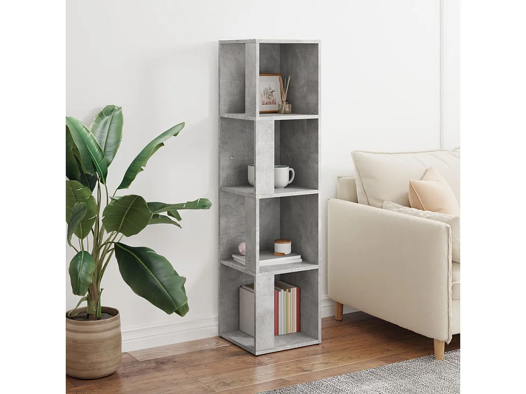 Armoire d'angle Gris béton 33x33x132 cm Bois d’ingénierie