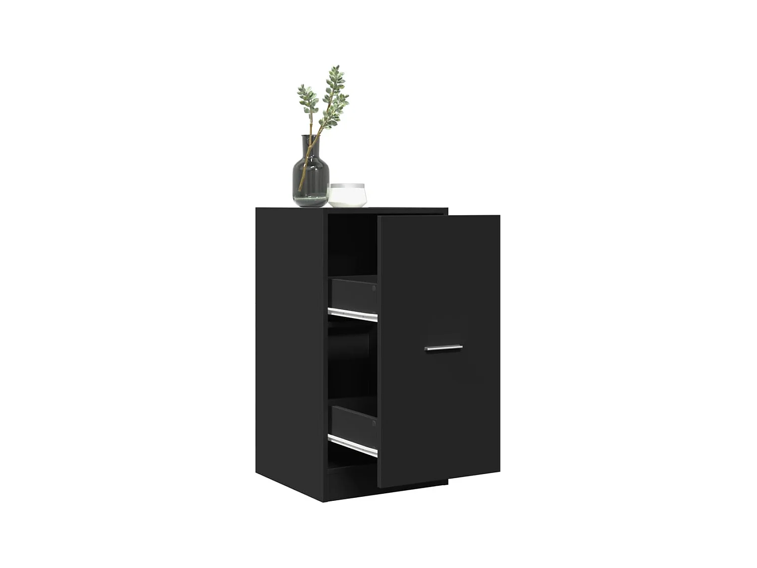 Zwarte apothekerskast 40x41x77,5 cm samengesteld hout