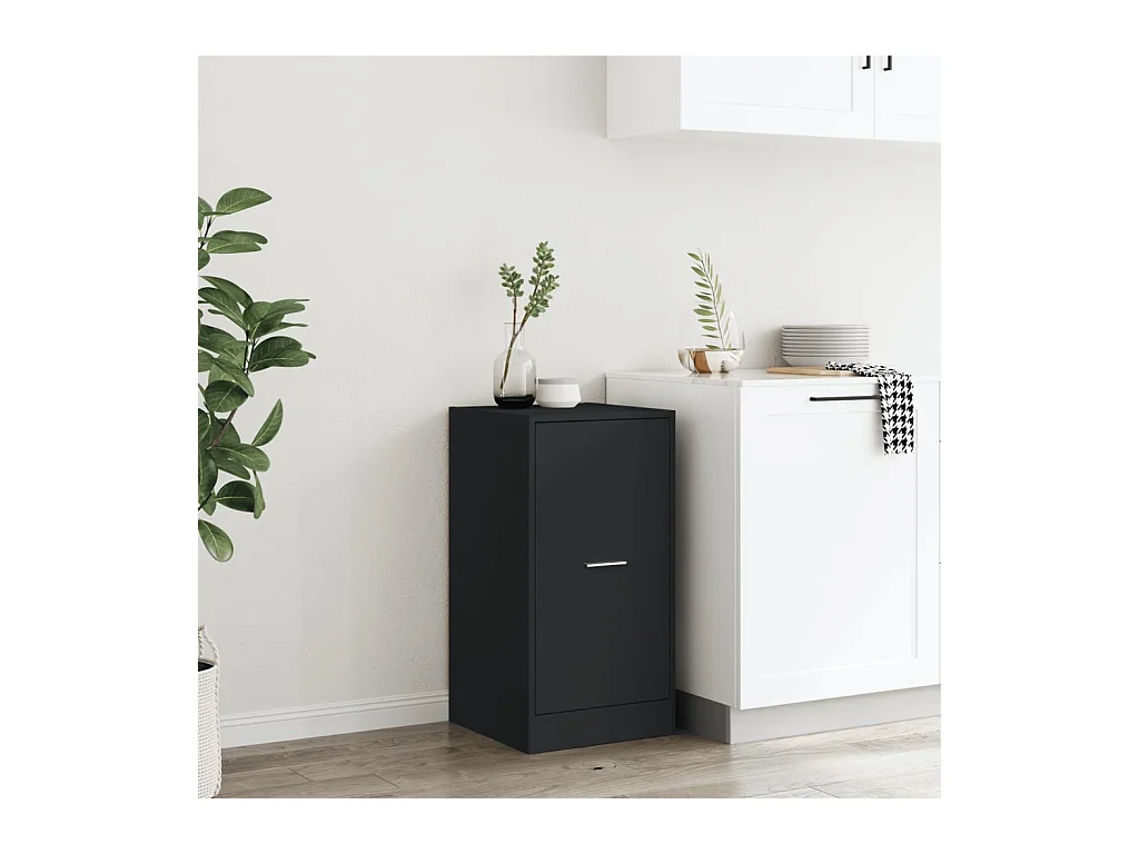 Armoire d'apothicaire noir 40x41x77,5 cm bois d'ingénierie