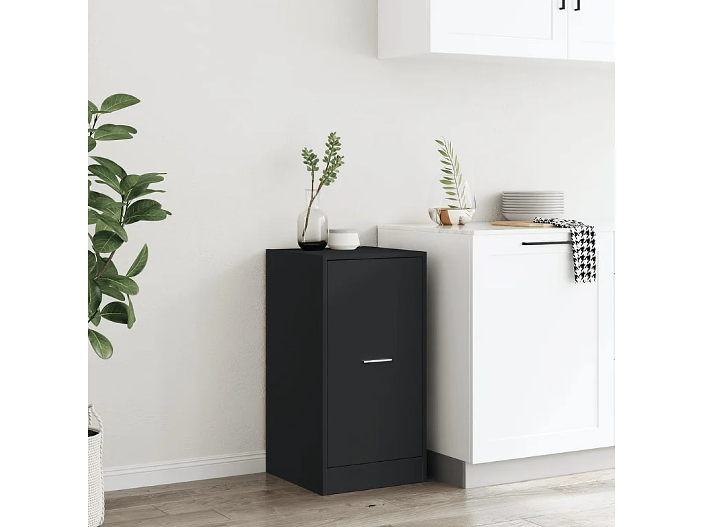 Armoire d'apothicaire noir 40x41x77,5 cm bois d'ingénierie