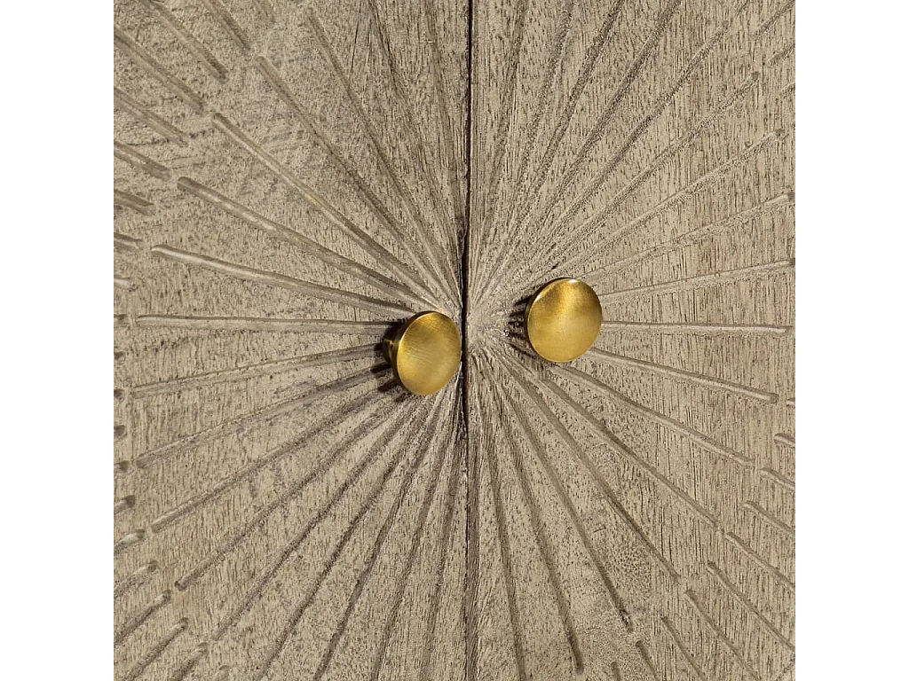 Credenza nera 55x30x76 cm in legno massello di mango e ferro