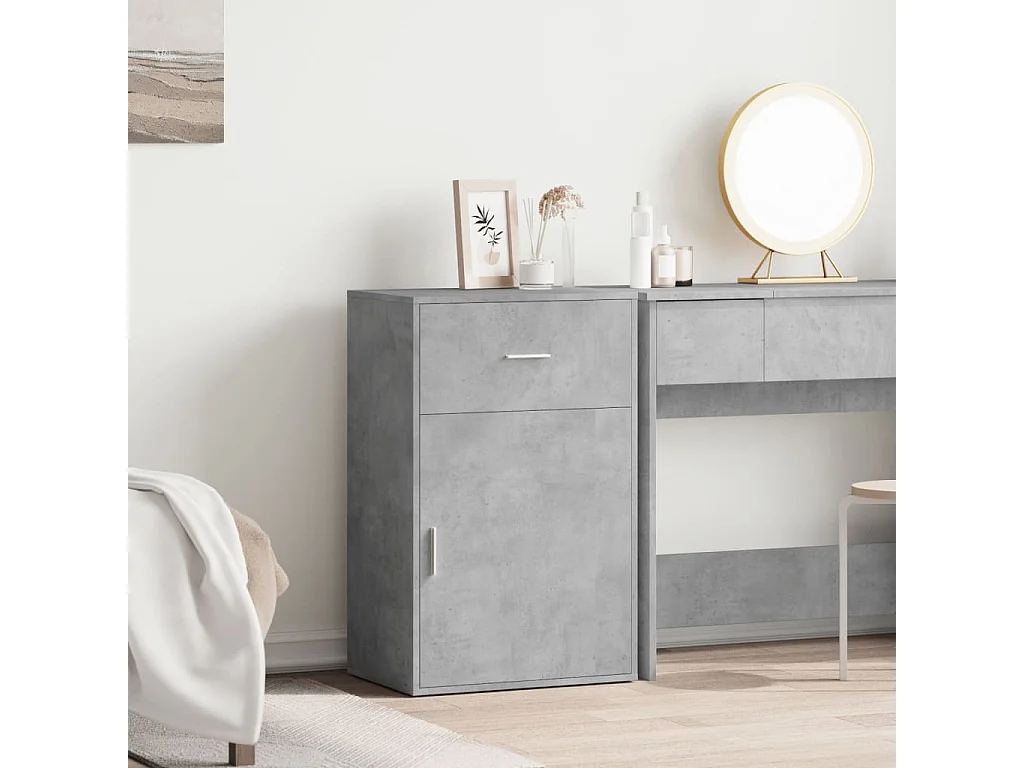 Armoire de rangement gris béton 56,5x39x90 cm bois d'ingénierie