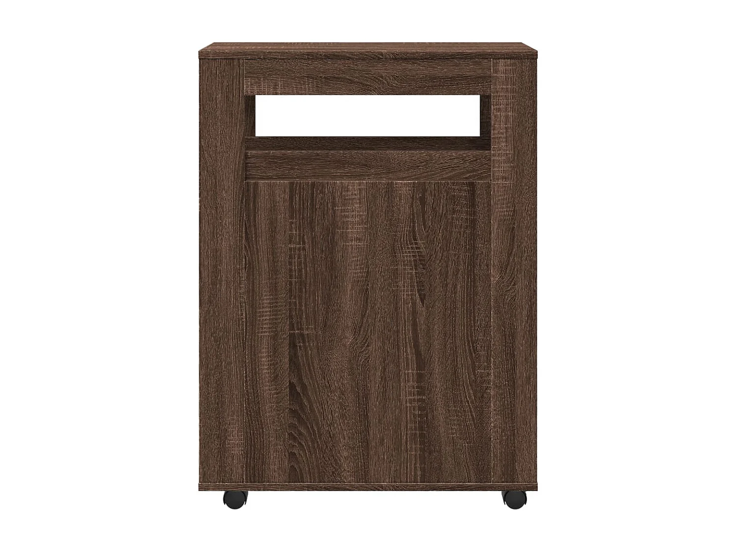 Muebles de baño estrechos con ruedas, roble marrón