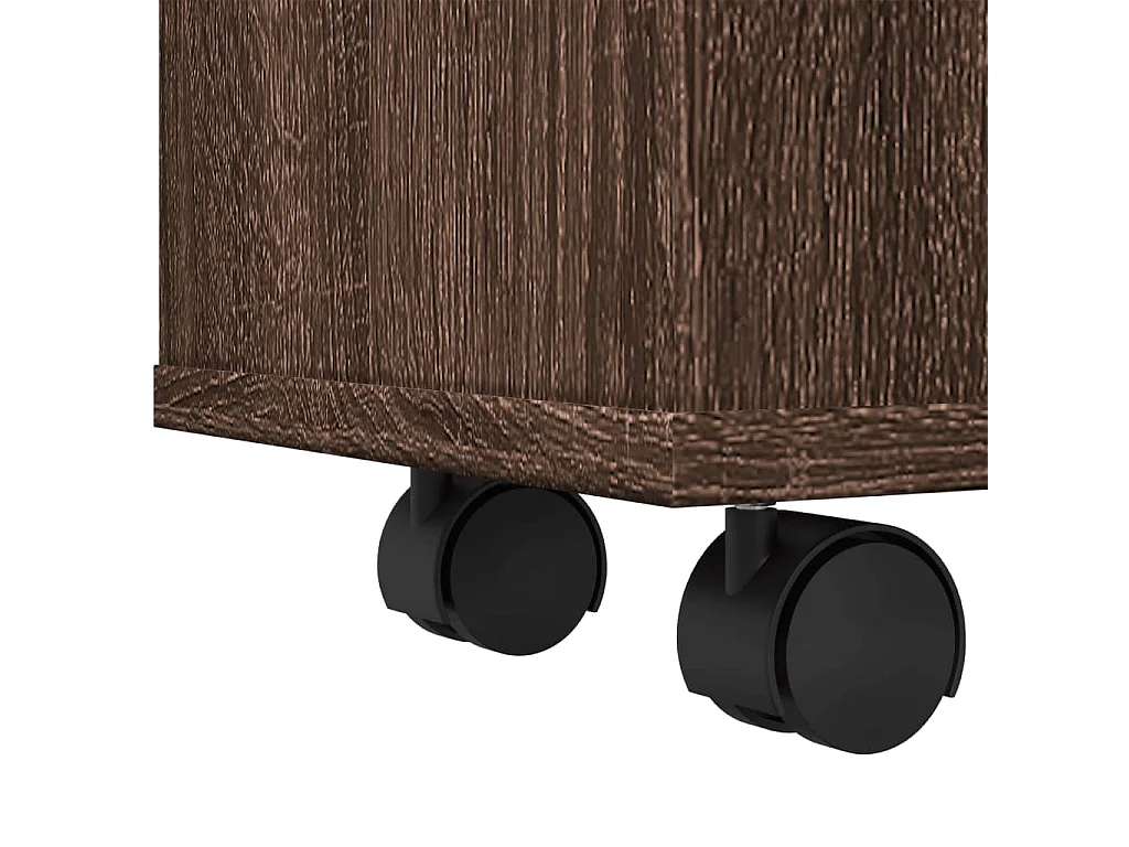 Muebles de baño estrechos con ruedas, roble marrón