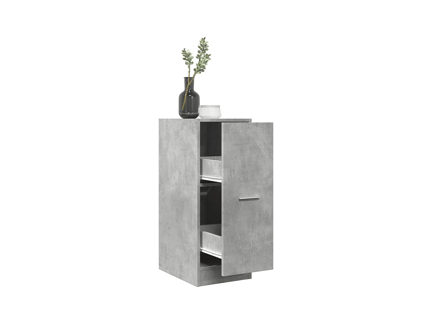 Betongrijze apothekerskast 30x41x77,5cm parket