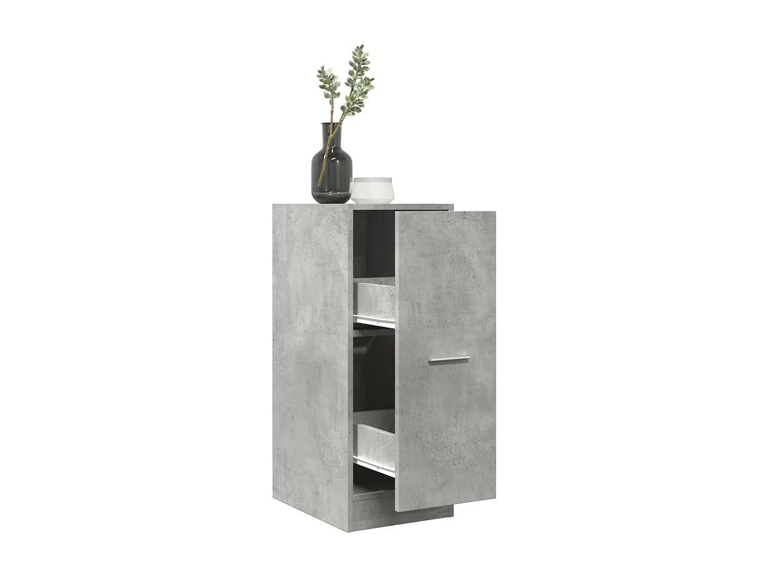 Armoire d'apothicaire gris béton 30x41x77,5cm bois d'ingénierie