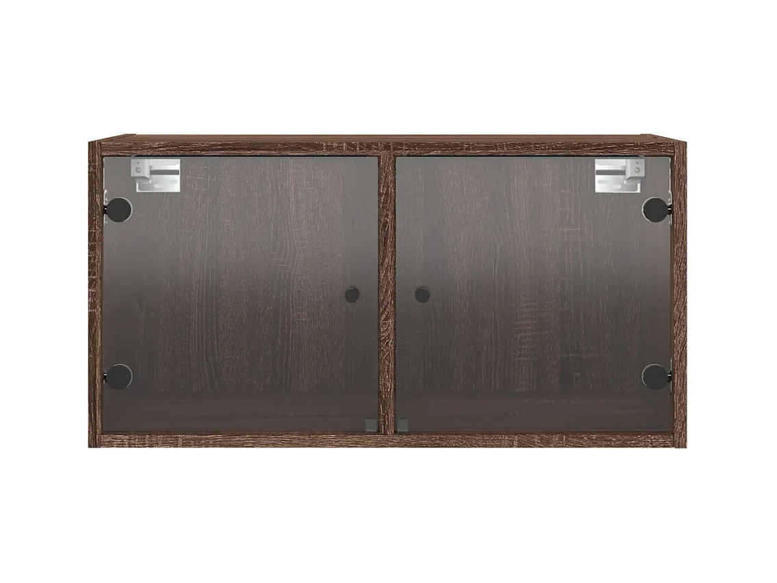 Armoire murale avec portes en verre chêne marron 68,5x37x35 cm