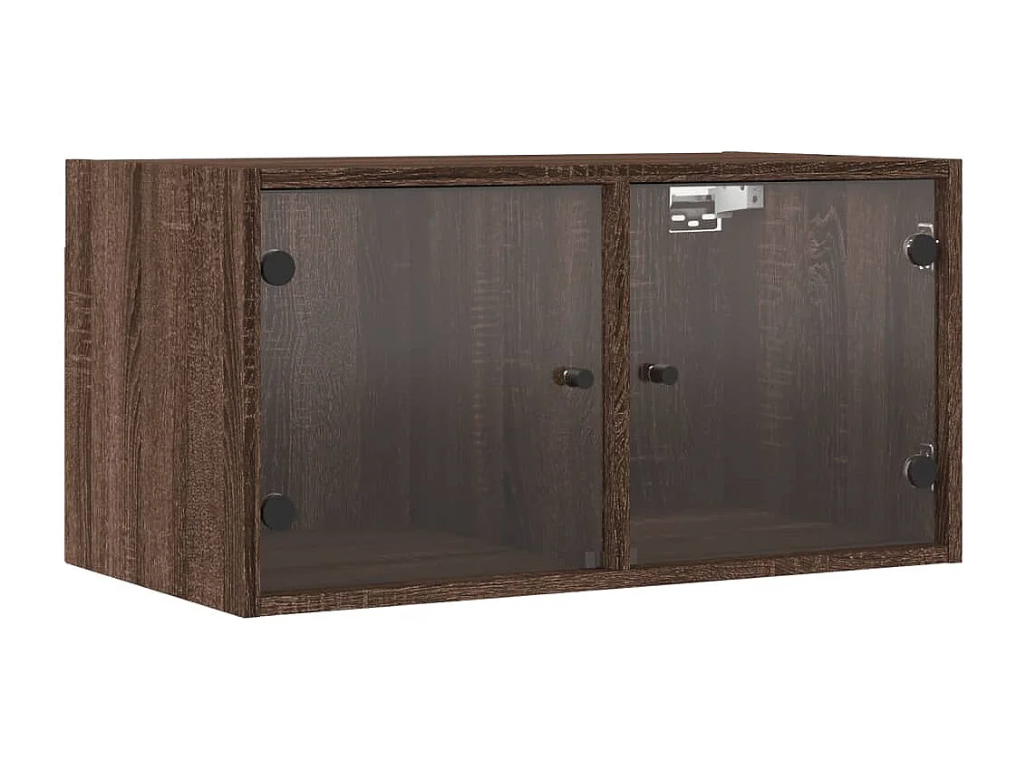 Armoire murale avec portes en verre chêne marron 68,5x37x35 cm