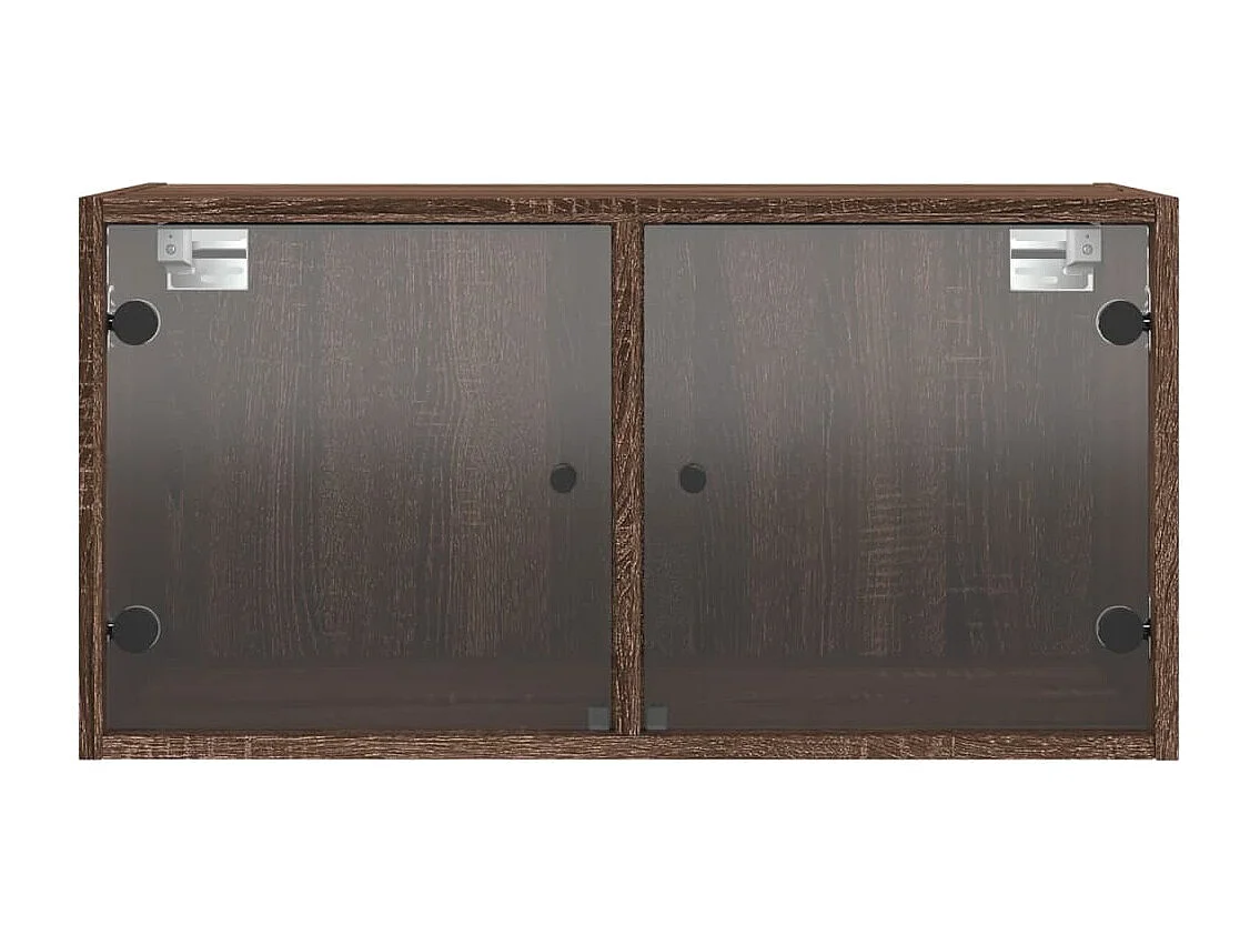 Armoire murale avec portes en verre chêne marron 68,5x37x35 cm