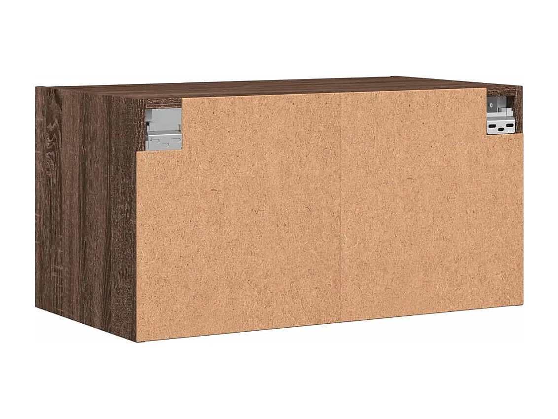 Armoire murale avec portes en verre chêne marron 68,5x37x35 cm